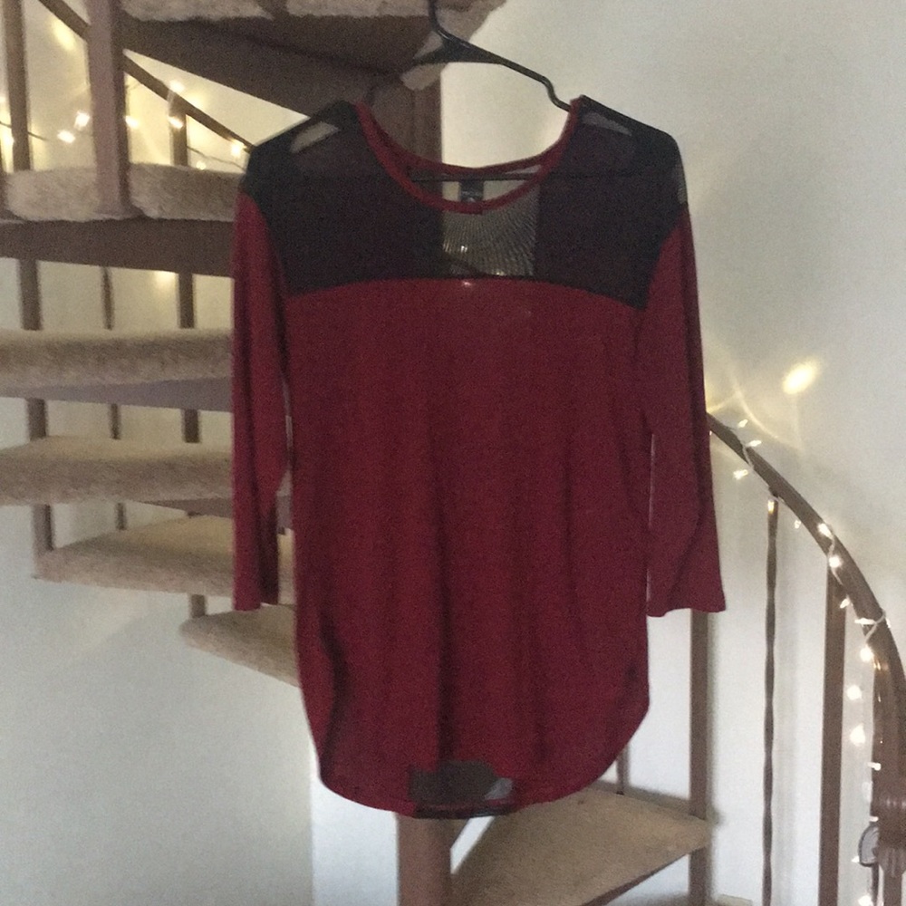 Empyre 3/4 Sleeve Top - See Through Back - S